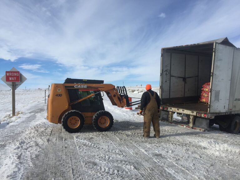 Forklift load transfer from semi truck crash